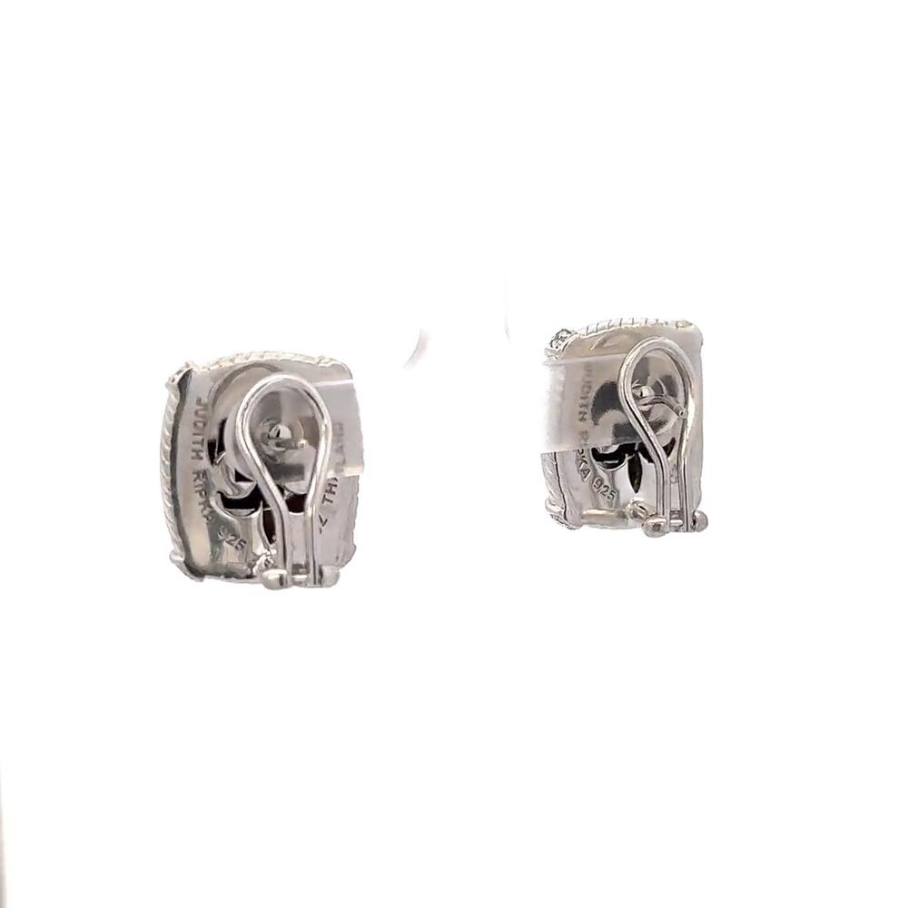 Judith Ripka Black Onyx Square Earrings in Sterling Silver 925 - Picture 3 of 8